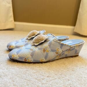 Sarah Flint Dressing Room Slippers Jacquard slip on mules size 38